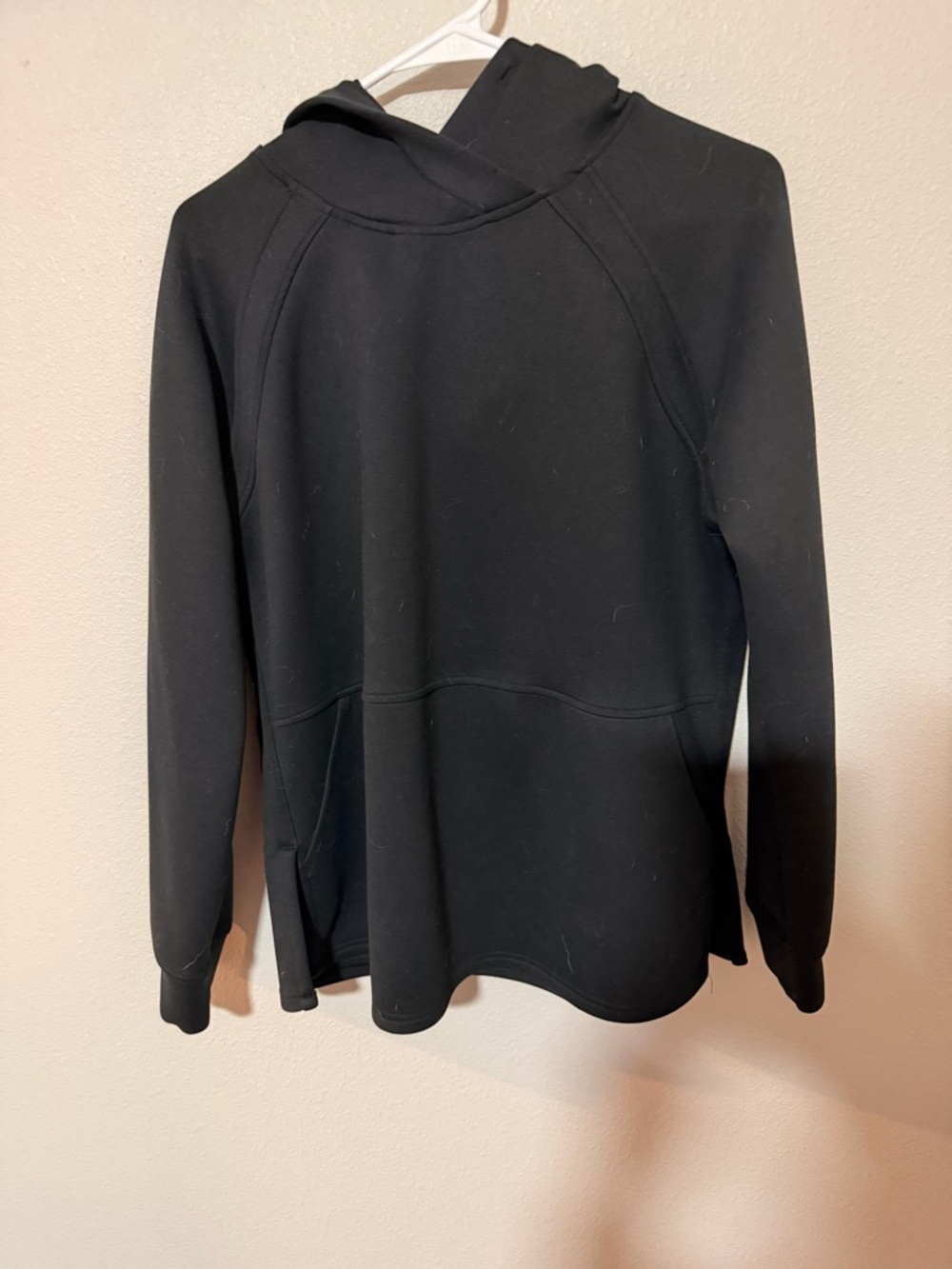 Black Hooded Pullover Sweatshirt